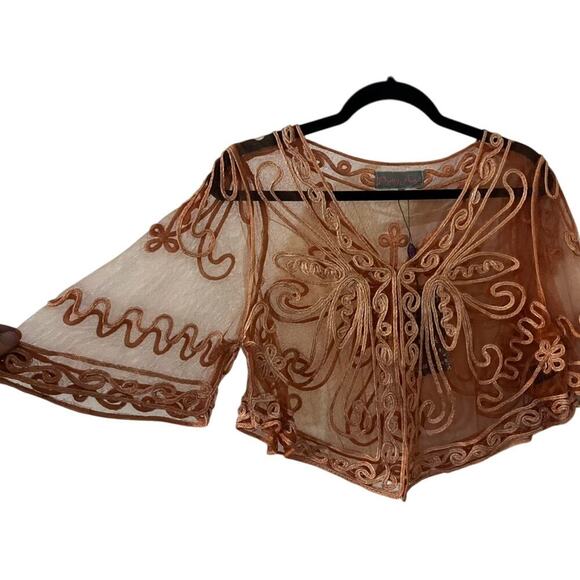 NWT Pretty Angels Boho butterfly top sheer dressy fairycore festival pretty sz S - Picture 5 of 12